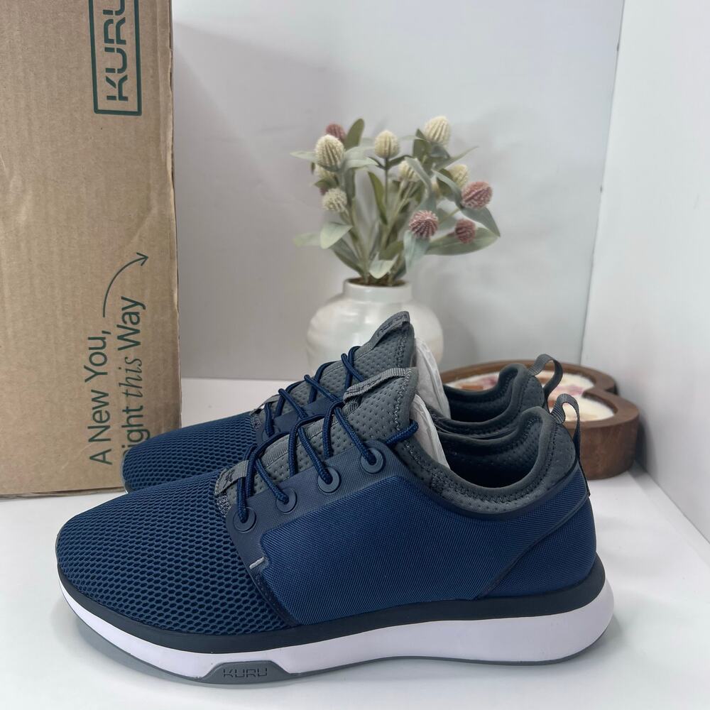 Kuru Atom Walking Comfort Sneaker Indigo/White/Basalt Men 10 Wide NWB